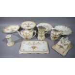 A quantity of Crown Devon Fielding's ware including, pair of tazzas, two shaped dishes, teapot,