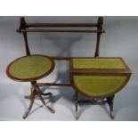 A reproduction mahogany occasional table with pair of D-shaped flaps,