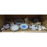 A quantity of Victorian and later decorative ceramics including Staffordshire cottage,