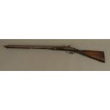 JAMES HARPER, BIRMINGHAM, a breach loading Damascus double barrel percussion cap shotgun,