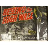 FILM POSTER 'BEHIND THE HIGH WALL' 1956, starring Tom Tully, Sylvia Sidney and John Gavin,