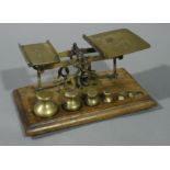 A set of Victorian brass postal scales,