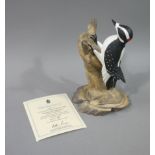 A Wedgwood limited edition, Third edition Downey Wood pecker, 136/500, with certificate,