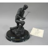 A Wedgwood Skills of The Nation Figure - The Miner, limited edition, black basalt, 216/1000,