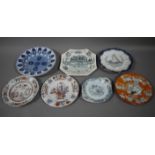 A quantity of Victorian plates including jubilee octagonal plate, pair of Ashworth plates,