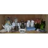 A quantity of decorative ceramics and glassware including Royal Albert Festival pattern part tea