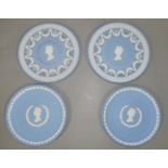 Four Wedgwood limited edition plates including silver jubilee,