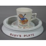 A Shelley baby's plate after Mabel Lucy Atwell, printed with infant and fairies,