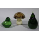 A Wedgwood 'mushroom' glass paperweight;