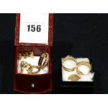 A Gold Eternity Ring Together With Various Gold Earrings Etc