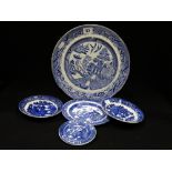 A Small Quantity Of Blue & White Pottery Including A Yorkshire Relish Dish