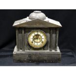 A Victorian Black Marble Encased Mantel Clock