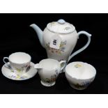 A Fifteen Piece Shelley China Floral Decorated Coffee Set, Pattern No 13668