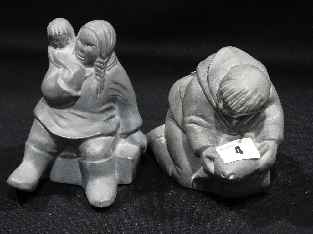 Two Canadian Manufacture Models Of Inuit Figures