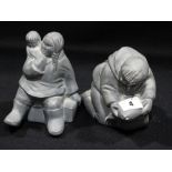 Two Canadian Manufacture Models Of Inuit Figures