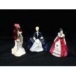 A Royal Doulton Figure, Laurianne, Together With Two Welsh Crest China Figures