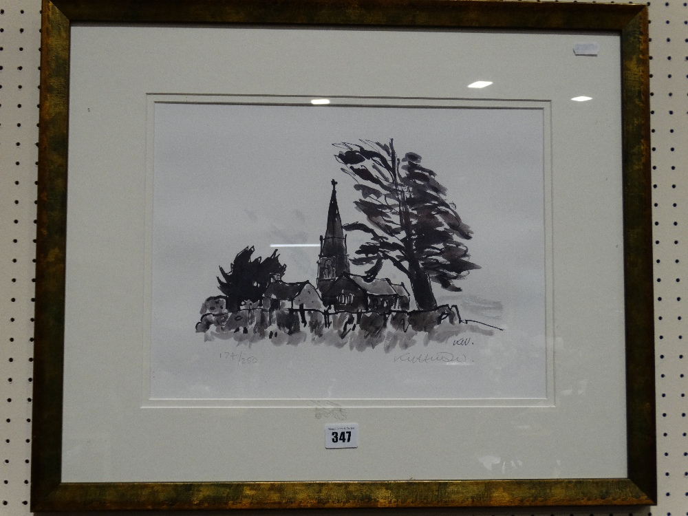 A Limited Edition Print After An Original By Sir Kyffin Williams, Showing Llanedwen Church, Signed &