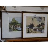 A Coloured Etching, Titled Red Wharf Bay, Anglesey, By James Priddy, Signed In Pencil, Together With