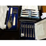 Five Early 20th Century Cased Cutlery Sets