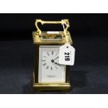 A Brass Encased Carriage Clock, Retailed By Garrard & Co Ltd