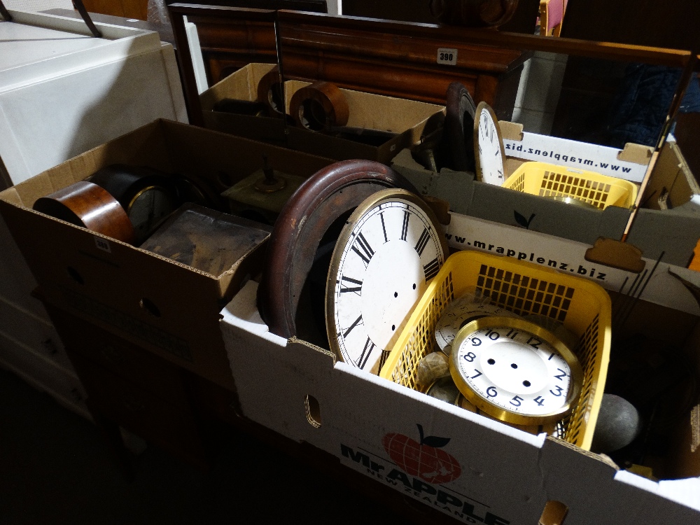 Two Boxes Containing Victorian & Other Clock Spares