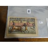 A Series Of Small Chromolithograph Prints Of Bull Fighting Scenes