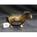 A Beswick Model Shetland Pony (Woolly Shetland Mare) Brown Gloss Finish