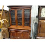 A Victorian And Mahogany Three Door Bookcase Cupboard