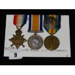 A 1st World War Trio Of 14-15 Star, War & Victory Medals Together with Badge, Awarded to Sadler R.