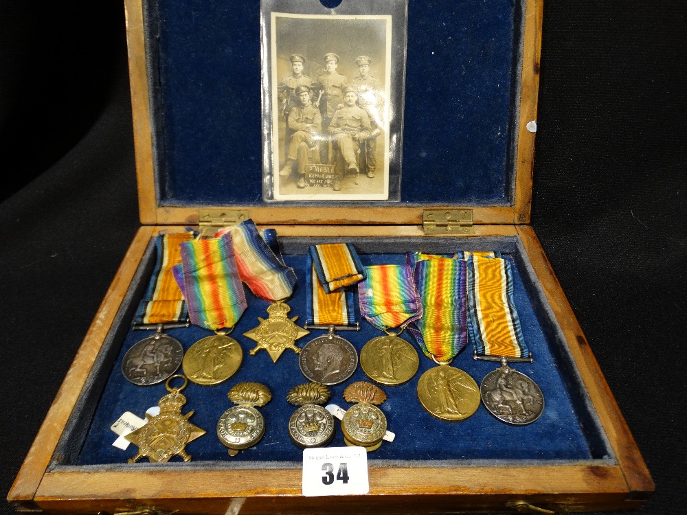 A Unique 1st World War, Family Medal Group, Comprising A Trio & Badge To 1408 PTE J. D Vickers,