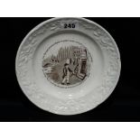 A 19th Century Staffordshire Pottery Nursery Plate "God Helps Them That Help Themselves
