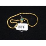 A 9ct Gold Turquoise Set Snake Necklace