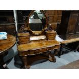 A Victorian Walnut Duchess Style Mirrored Dressing Table
