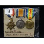 A 1st World War Trio Of 14-15 Star War & Victory Medals To 15684 Pte T. Hull, Royal Welsh Fusiliers,