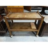 A Robert ‘The Mouseman’ Thompson Oak Two Tier Tea Trolley With Typical Carved Mouse