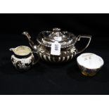 A Silver Lustre Tea Pot Together With A Wedgwood Silver Lustre Cream Jug Etc (3)