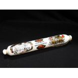 A Victorian Milk Glass Rolling Pin With Sailors Return Verse and Print