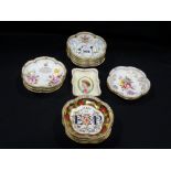 A Group of Royal Crown Derby Royal Commemorative Pin Dishes