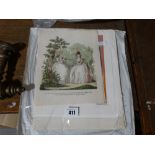 A Bundle of Loose Coloured Fashion Related Book Plate Prints And Engravings