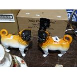 A Pair of Continental China Model Standing Pugs