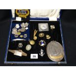 A Collection of Merchant Navy & ARP Badges & Ephemera to Include A Quarry Workers ID Lapel Badge