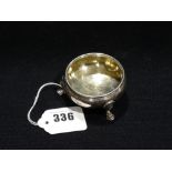 An 18th Century 3 Footed Silver Salt With Silver Gilt Interior