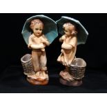 A Pair of Early 20th Century Plaster Work Figures of Children