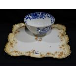 A Floral Decorated Limoges Dressing Table Tray Together Wit H A Copeland Blue And White Bowl