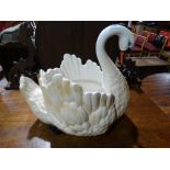 A Staffordshire Pottery Swan Planter