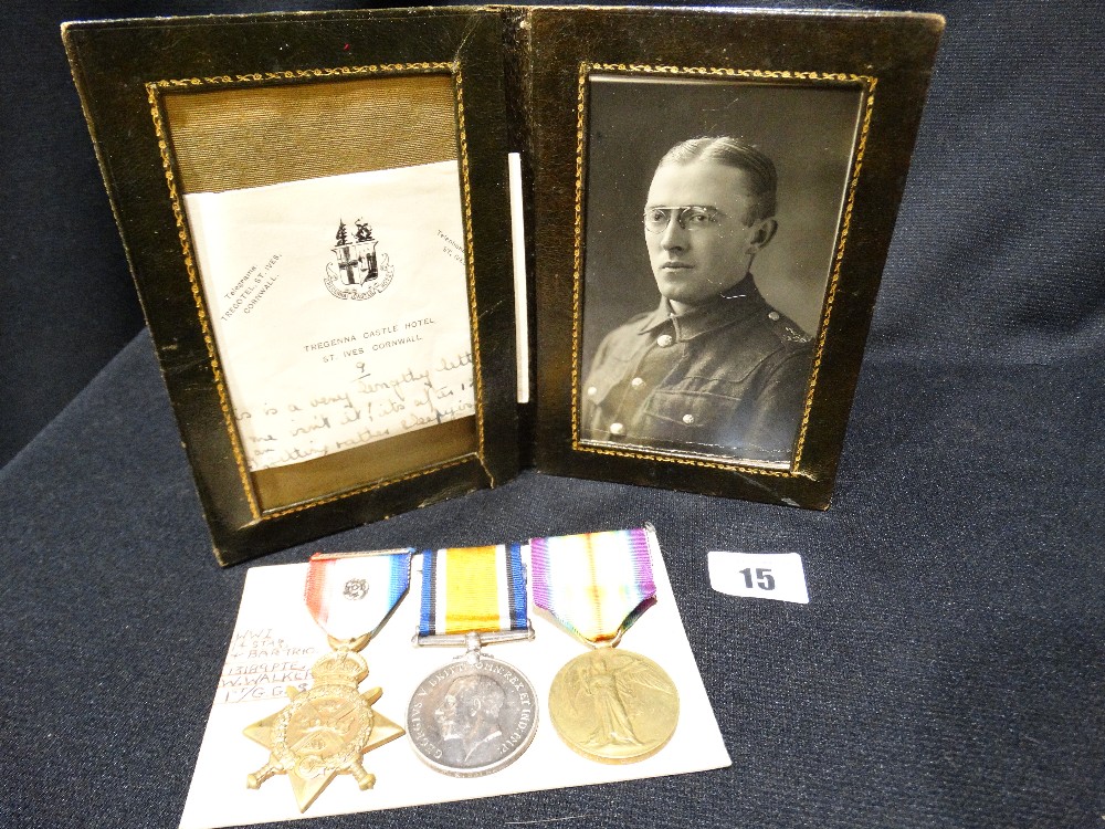 A 1st World War Trio Of 1914 Star & Bar, War & Victory Medals, To 13189 Pte W. W Alker, Together