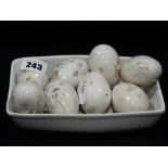 A Collection Of 6 Early 20th Century Glazed Pottery Eggs