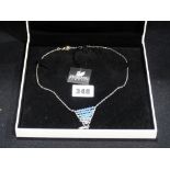 A Boxed Swarovski Blue Multi stone Necklace