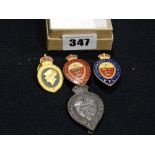 4 Original Badges Relating to The Caernarvonshire Volunteer Regiment
