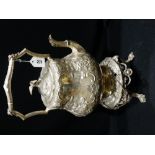 A Fine Quality Sheffield Plated Spirit Kettle on Stand, The Body Embossed with Floral and Hunting